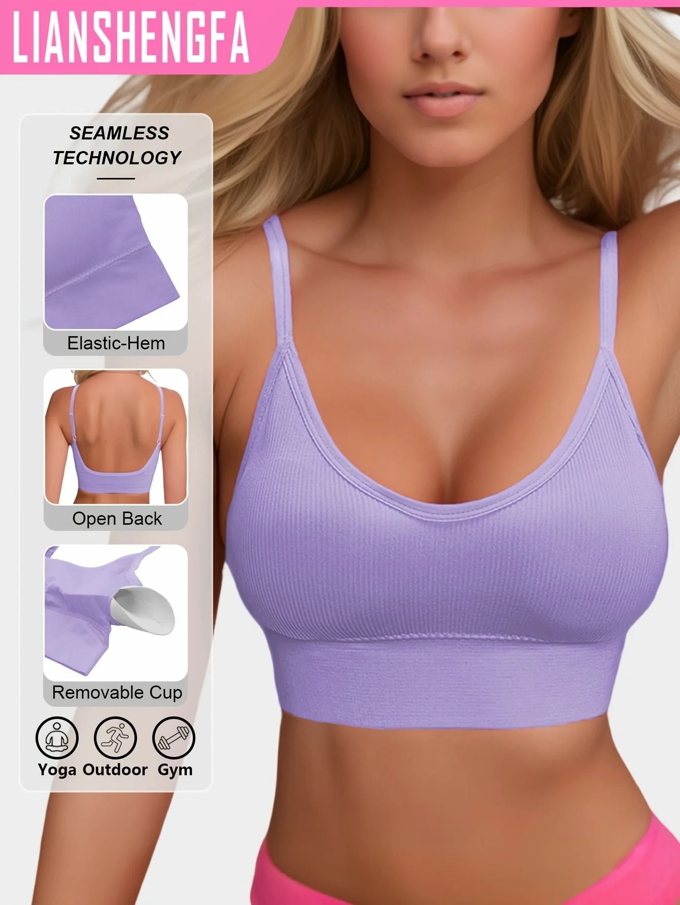 Womens Halterneck Backless Sports Bra With Ribbed Knit Fabric For Yoga And Activewear 10