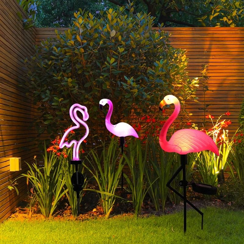 Solar Flamingo Garden Light for Outdoor Pathway Patio Yard Decor with Waterproof LED Stake Design