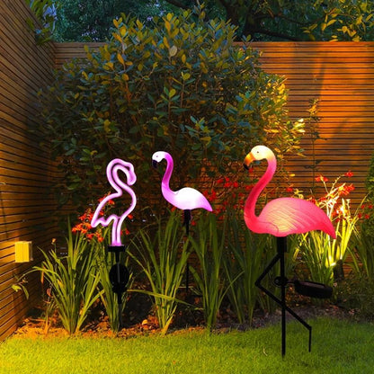 Solar Flamingo Garden Light for Outdoor Pathway Patio Yard Decor with Waterproof LED Stake Design