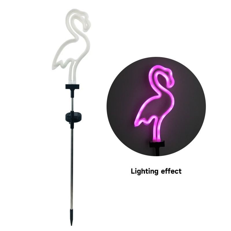 Solar Flamingo Garden Light For Outdoor Pathway Patio Yard Decor With Waterproof LED Stake Design 8