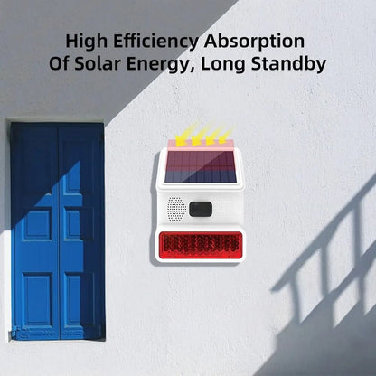 Wireless Solar Outdoor Siren Alarm With Sound And Flash For Home Security Systems 4