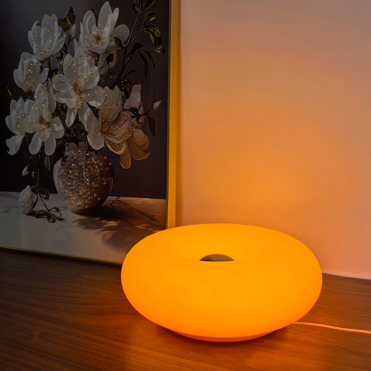 Modern Bauhaus Donut Table Lamp with USB Plug for Bedroom and Living Room Decor