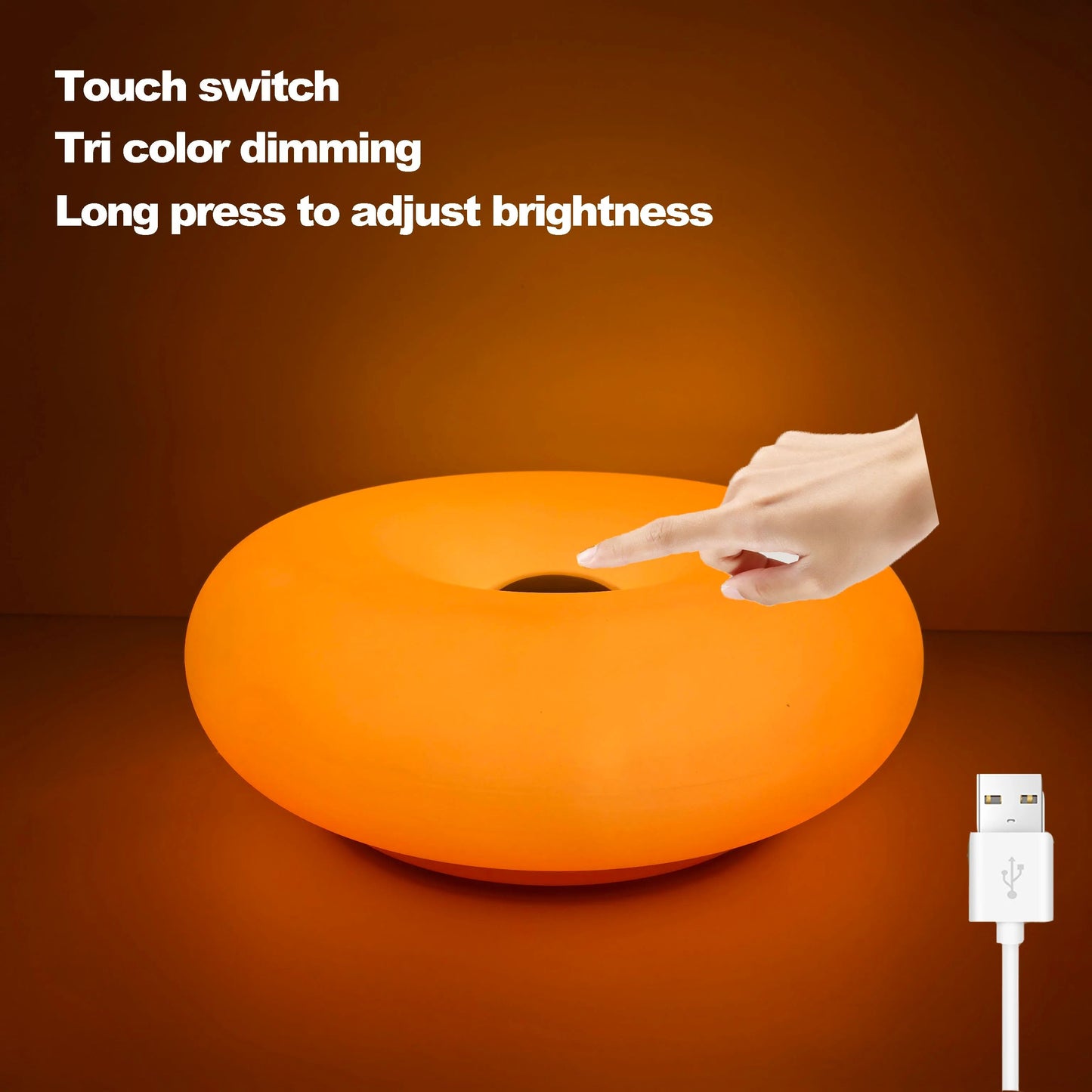 Modern Bauhaus Donut Table Lamp With USB Plug For Bedroom And Living Room Decor 7