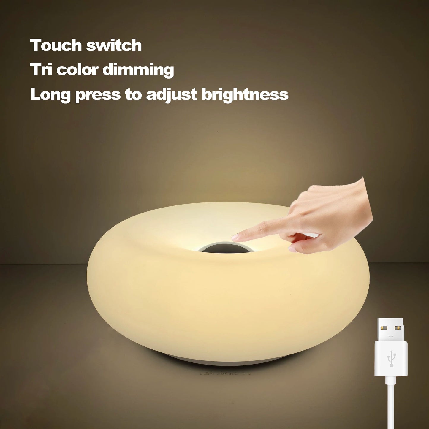 Modern Bauhaus Donut Table Lamp With USB Plug For Bedroom And Living Room Decor 8