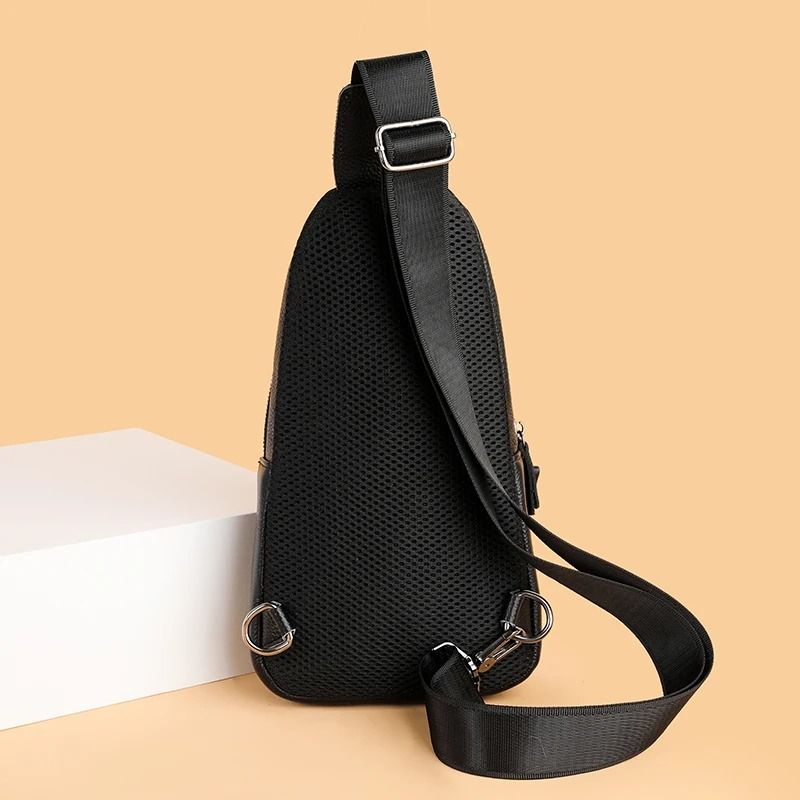 Mens Genuine Leather Crossbody Chest Bag With Adjustable Strap For Daily Travel And Casual Use 3