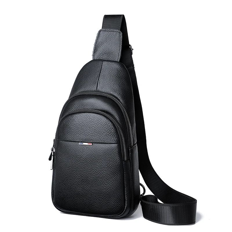 Mens Genuine Leather Crossbody Chest Bag With Adjustable Strap For Daily Travel And Casual Use 6