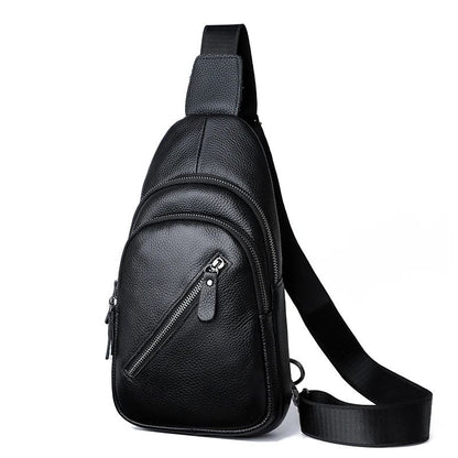 Mens Genuine Leather Crossbody Chest Bag With Adjustable Strap For Daily Travel And Casual Use 8