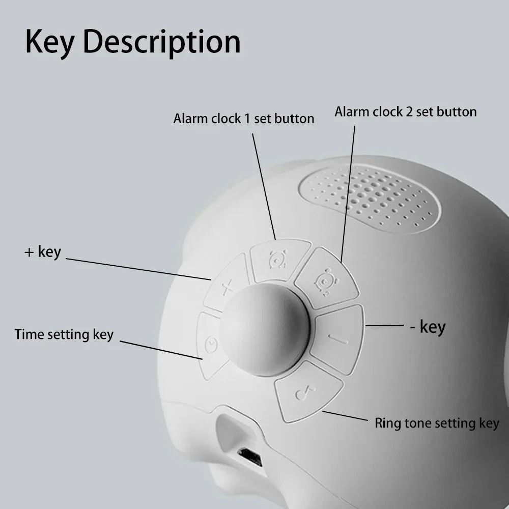 Voice Controlled Cute Alarm Clock With Night Light And Thermometer For Kids And Home Decor 1