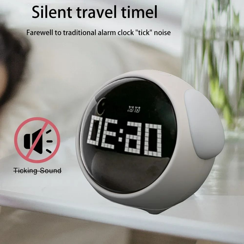 Voice Controlled Cute Alarm Clock With Night Light And Thermometer For Kids And Home Decor 3