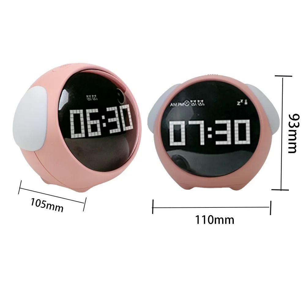Voice Controlled Cute Alarm Clock With Night Light And Thermometer For Kids And Home Decor 5