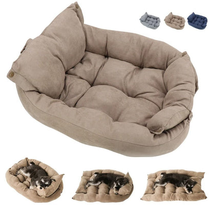 3 in 1 Convertible Dog Bed Mat Sofa and Nest for Cats and Small Dogs with Soft Cushion Design