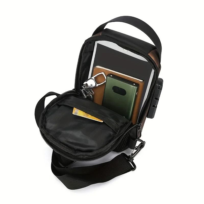 Stylish Mens Sling Bag Durable Oxford Fabric Crossbody Chest Pack With Phone Pocket 3