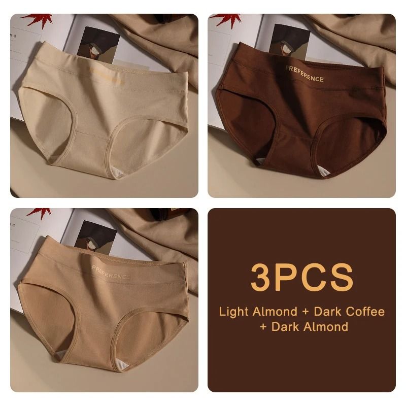 3 Piece Seamless Cotton Womens Underwear Set In Soft Breathable Fabric 9