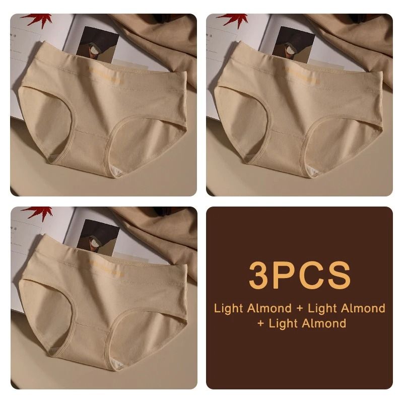 3 Piece Seamless Cotton Womens Underwear Set In Soft Breathable Fabric 16