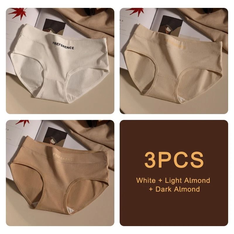 3 Piece Seamless Cotton Womens Underwear Set In Soft Breathable Fabric 7