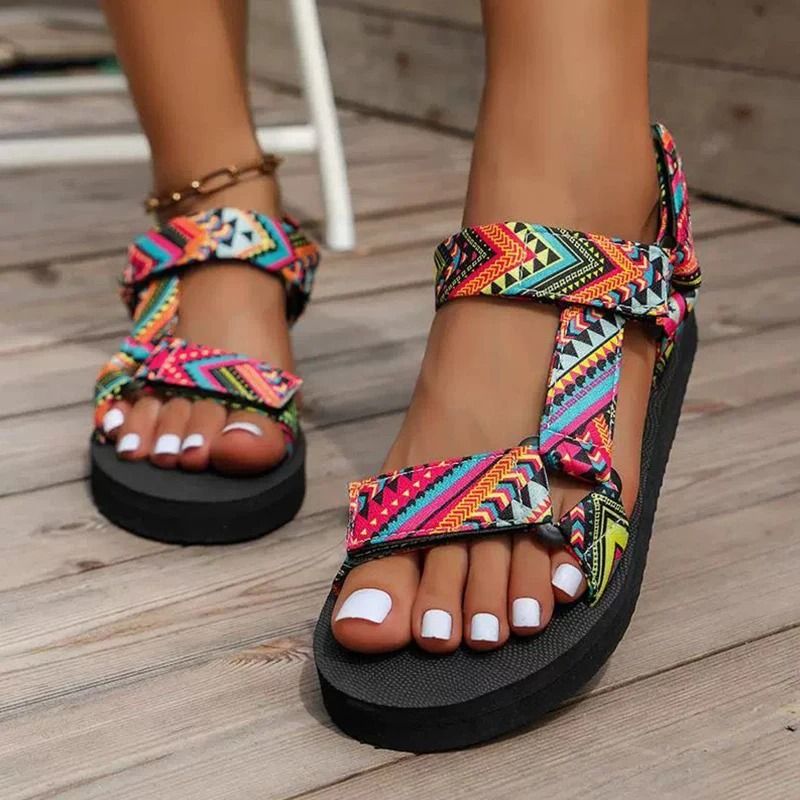 Summer Flat Women Beach Sandals With Hemp Rope Sole And Slip On Design 1