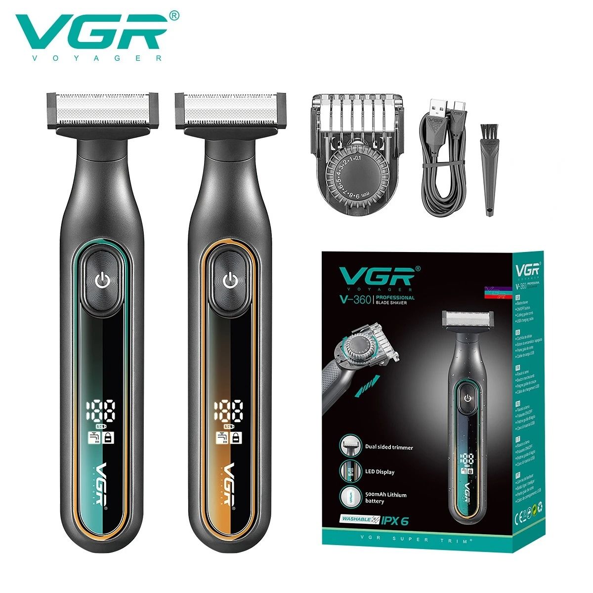 VGR Shaver Professional Waterproof Electric Razor for Men V360