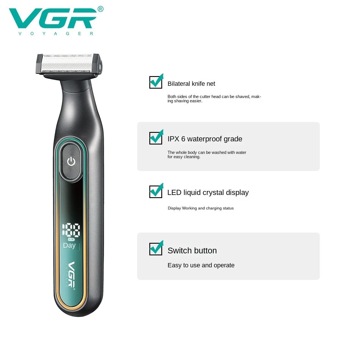 VGR Shaver Professional Waterproof Electric Razor For Men V360 1