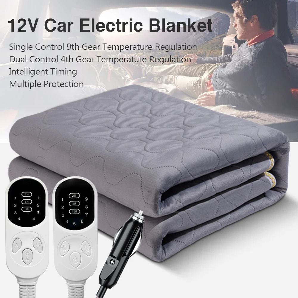 12V Electric Blanket Plush Heated Mattress for Car and RV Travel