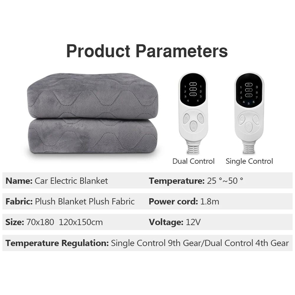 12V Electric Blanket Plush Heated Mattress For Car And RV Travel 1