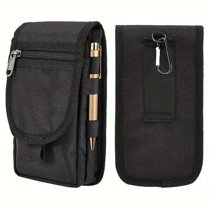 Mobile Phone Waist Hanging Bag With Pen Slot And Flip Top Closure 3