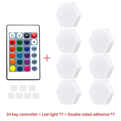 Modular TouchSensitive RGB Hexagon Wall Light  Wireless Quantum LED Panels For Ambient Lighting 9
