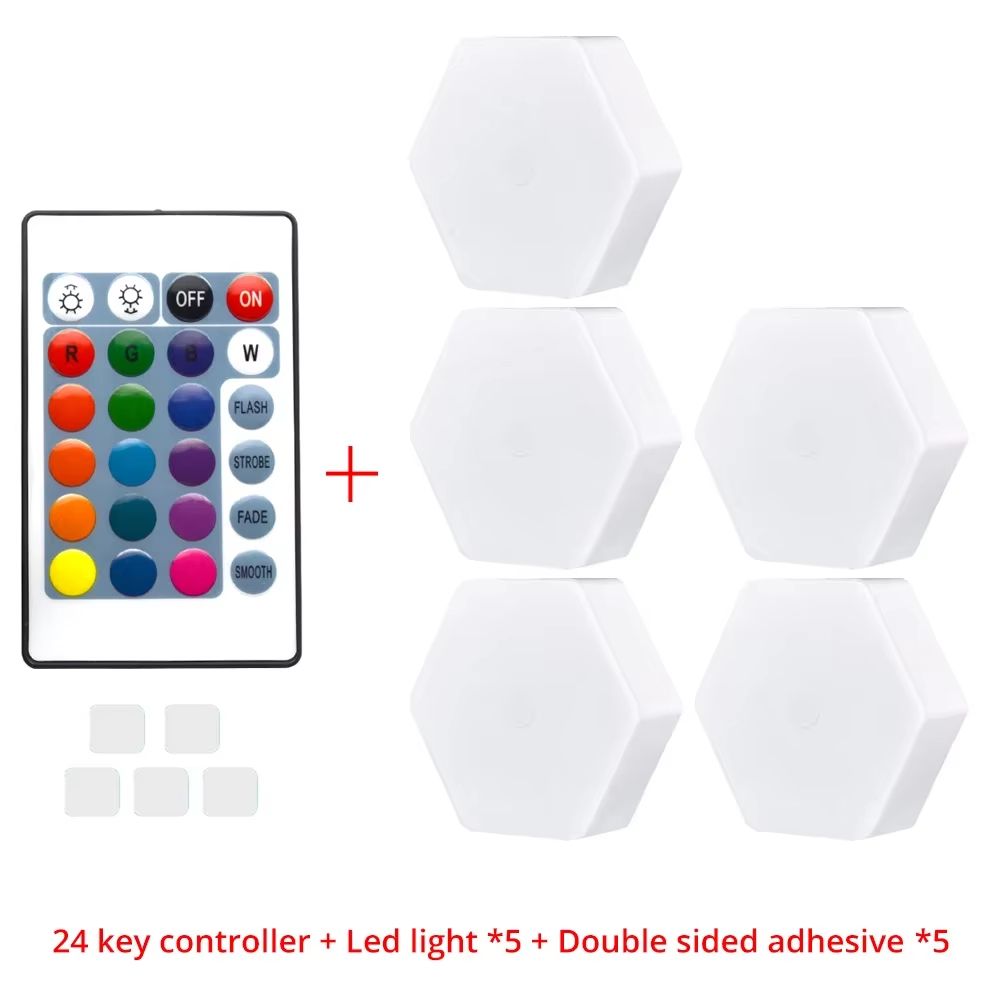 Modular TouchSensitive RGB Hexagon Wall Light  Wireless Quantum LED Panels For Ambient Lighting 10