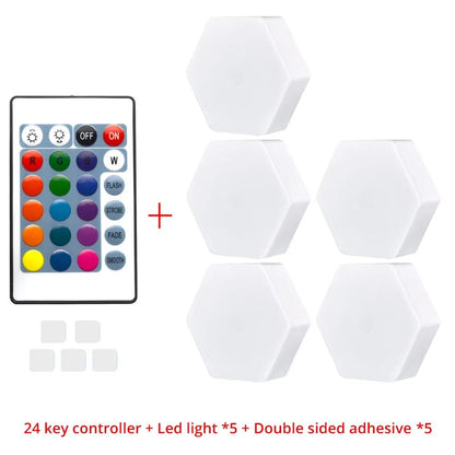 Modular TouchSensitive RGB Hexagon Wall Light  Wireless Quantum LED Panels For Ambient Lighting 10