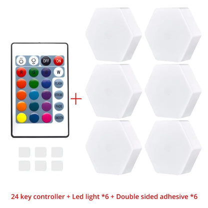 Modular TouchSensitive RGB Hexagon Wall Light  Wireless Quantum LED Panels For Ambient Lighting 11
