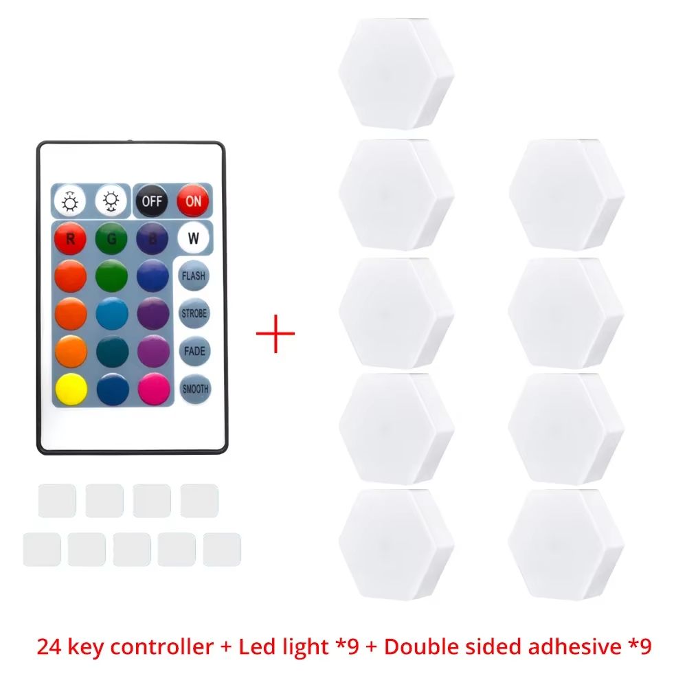 Modular TouchSensitive RGB Hexagon Wall Light  Wireless Quantum LED Panels For Ambient Lighting 12