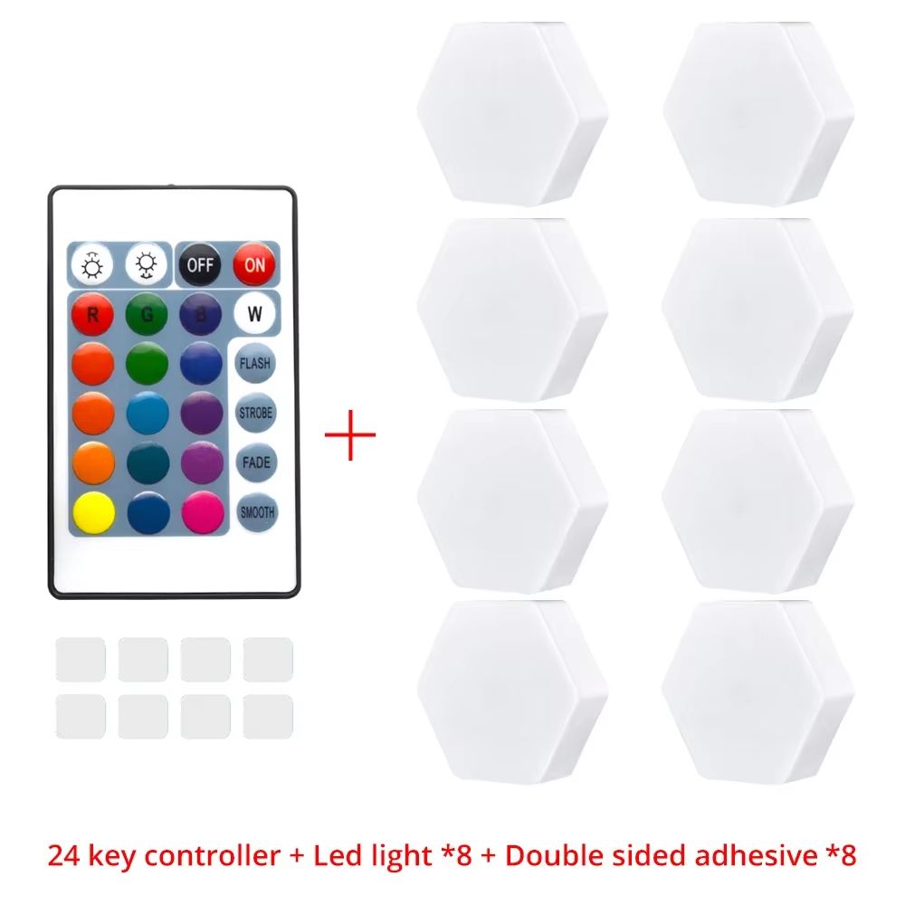 Modular TouchSensitive RGB Hexagon Wall Light  Wireless Quantum LED Panels For Ambient Lighting 13