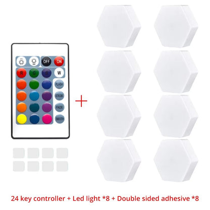 Modular TouchSensitive RGB Hexagon Wall Light  Wireless Quantum LED Panels For Ambient Lighting 13