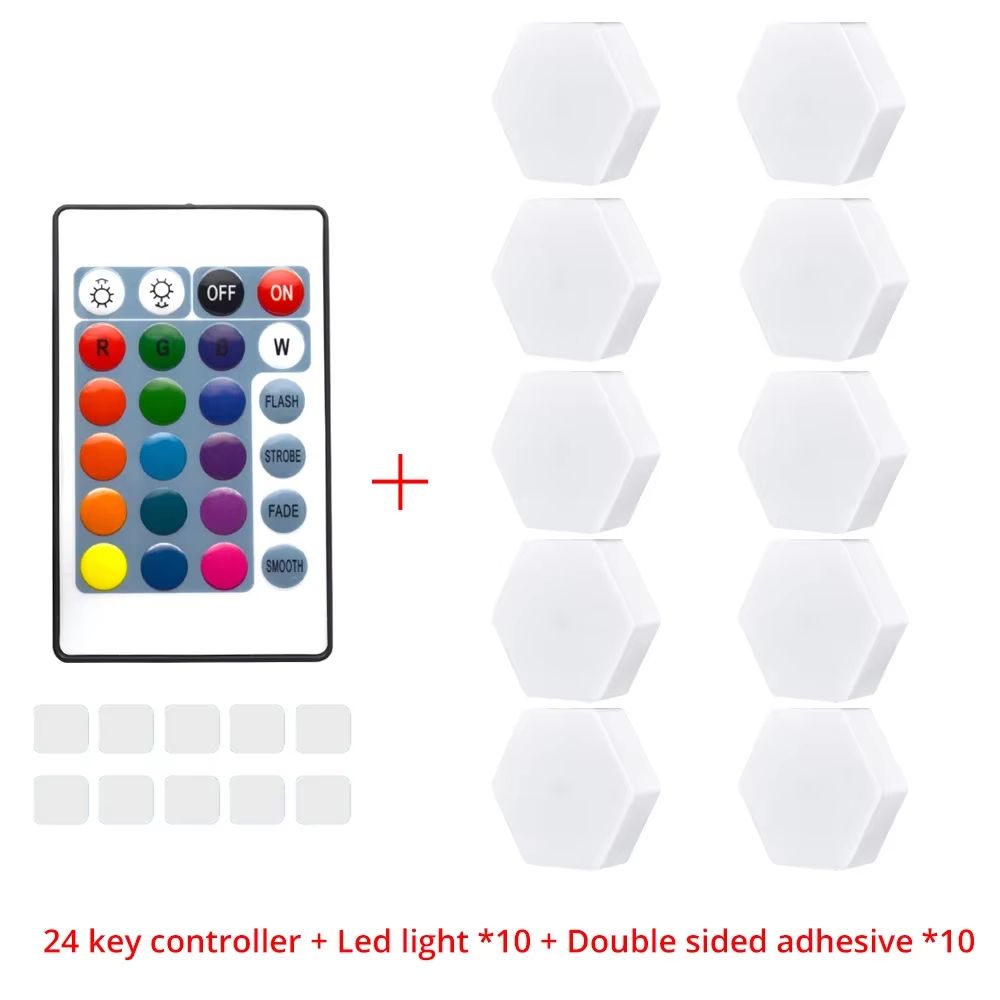 Modular TouchSensitive RGB Hexagon Wall Light  Wireless Quantum LED Panels For Ambient Lighting 14