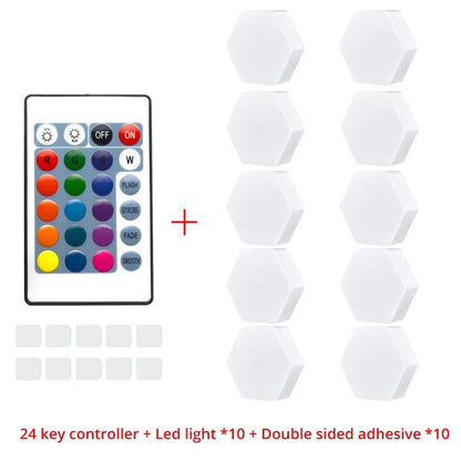 Modular TouchSensitive RGB Hexagon Wall Light  Wireless Quantum LED Panels For Ambient Lighting 14