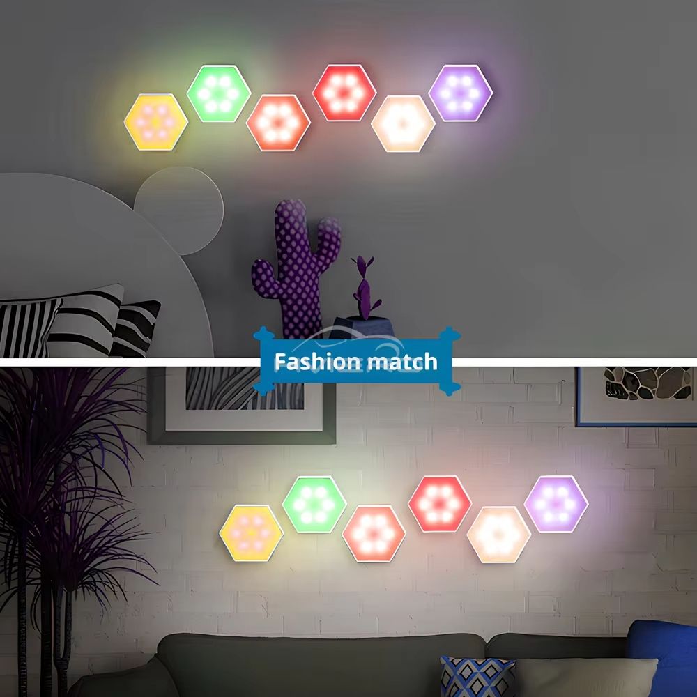 Modular TouchSensitive RGB Hexagon Wall Light  Wireless Quantum LED Panels For Ambient Lighting 2