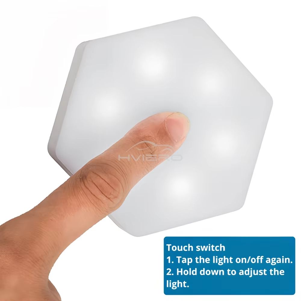Modular TouchSensitive RGB Hexagon Wall Light  Wireless Quantum LED Panels For Ambient Lighting 3