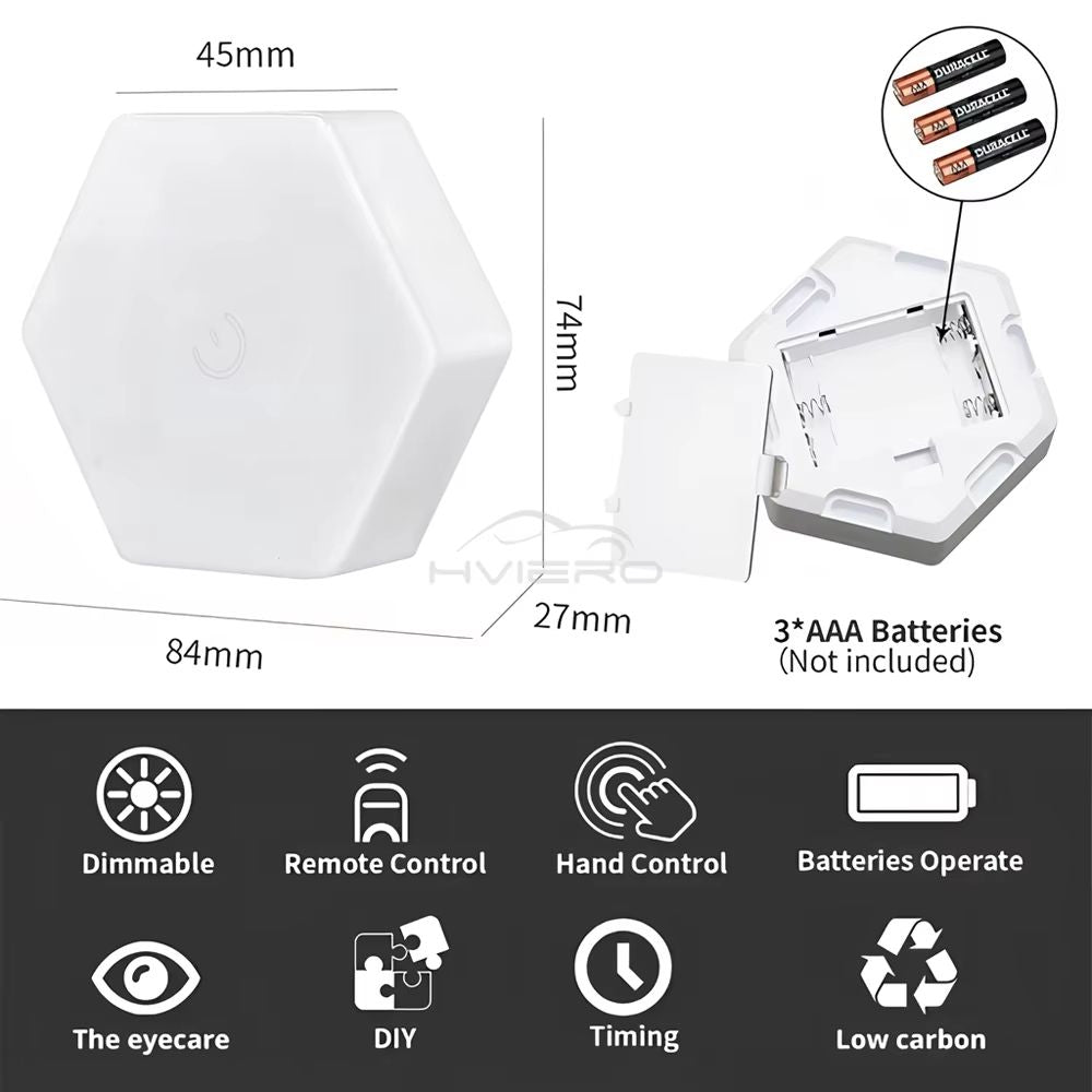 Modular TouchSensitive RGB Hexagon Wall Light  Wireless Quantum LED Panels For Ambient Lighting 4