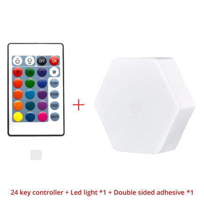 Modular TouchSensitive RGB Hexagon Wall Light  Wireless Quantum LED Panels For Ambient Lighting 5