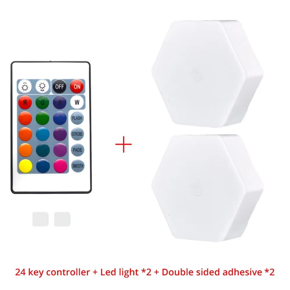 Modular TouchSensitive RGB Hexagon Wall Light  Wireless Quantum LED Panels For Ambient Lighting 6