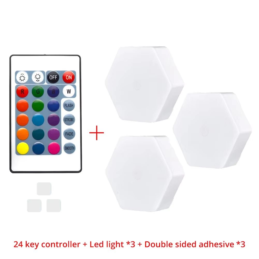 Modular TouchSensitive RGB Hexagon Wall Light  Wireless Quantum LED Panels For Ambient Lighting 7
