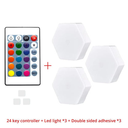 Modular TouchSensitive RGB Hexagon Wall Light  Wireless Quantum LED Panels For Ambient Lighting 7