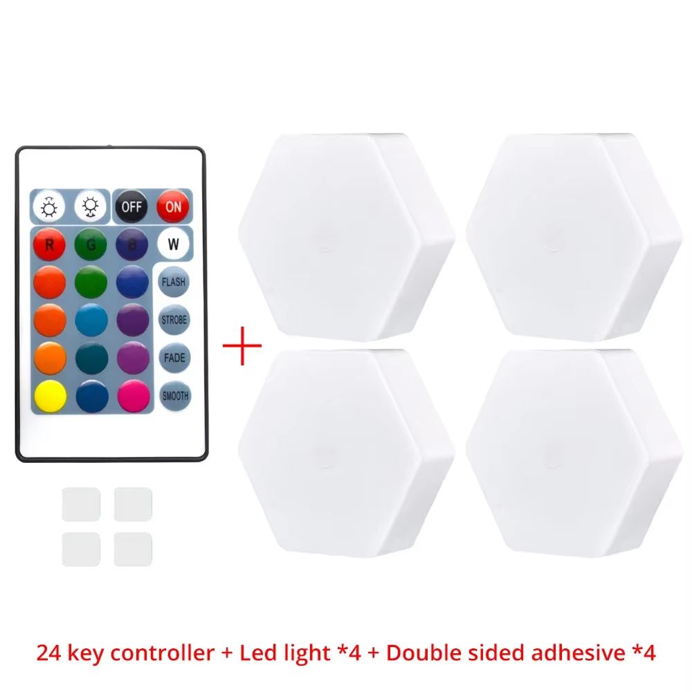 Modular TouchSensitive RGB Hexagon Wall Light  Wireless Quantum LED Panels For Ambient Lighting 8