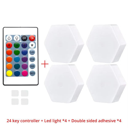 Modular TouchSensitive RGB Hexagon Wall Light  Wireless Quantum LED Panels For Ambient Lighting 8