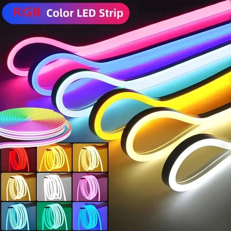 VividGlow 24V RGB Neon LED Strip Light With Bluetooth Music Sync  5m To 30m 1