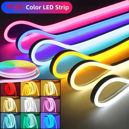 VividGlow 24V RGB Neon LED Strip Light With Bluetooth Music Sync  5m To 30m 1