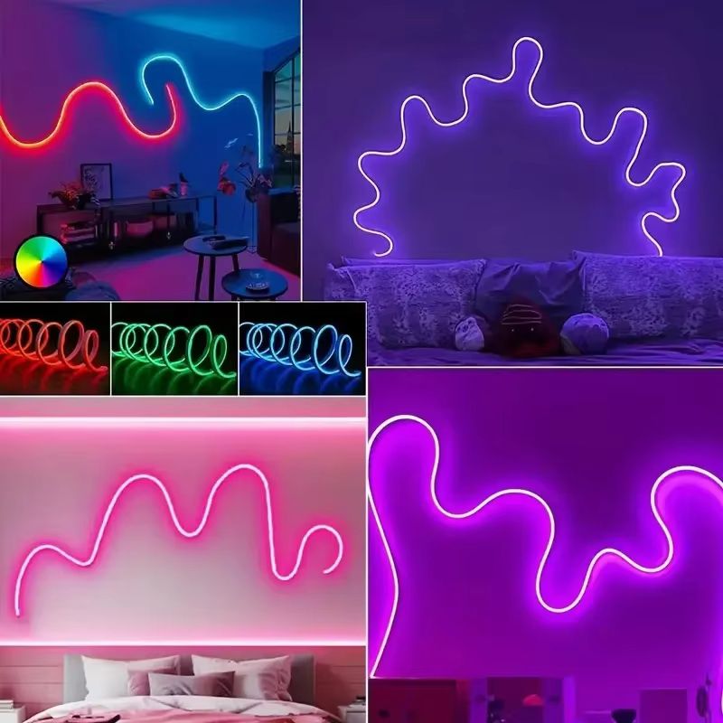 VividGlow 24V RGB Neon LED Strip Light With Bluetooth Music Sync  5m To 30m 5