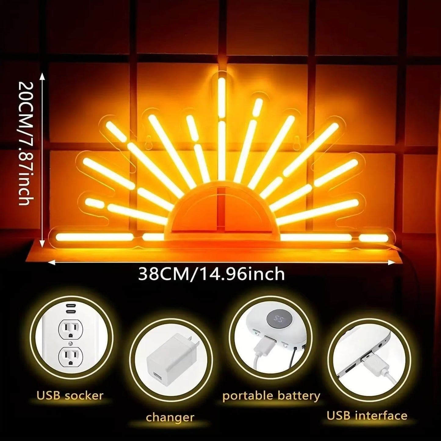 Sunset Glow Neon Wall Light  LED Sun Horizon Sign For Bedroom  Aesthetic Decor 1