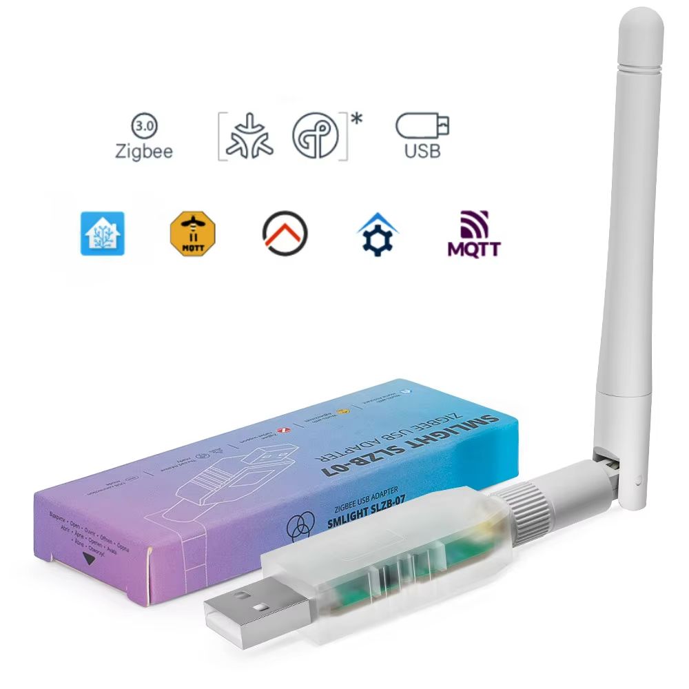 SMLight Zigbee 3.0 USB Adapter – Compact Matter & Thread Gateway for Home Assistant, ZHA & Zigbee2MQTT