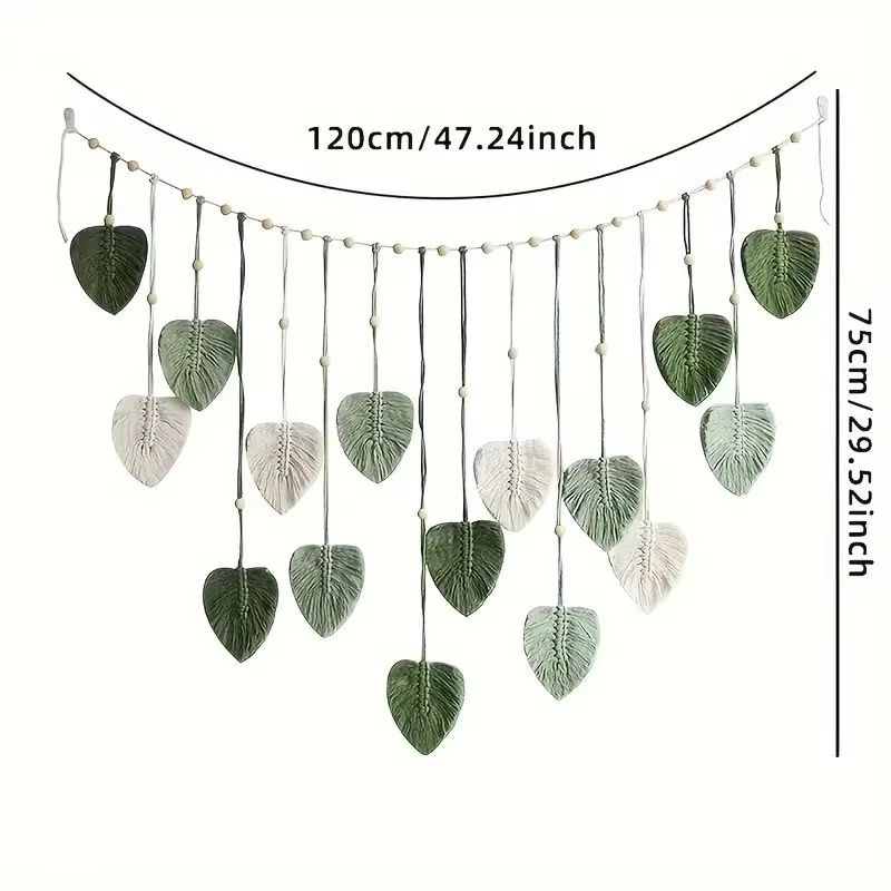 Bohemian Leaf  Feather Macrame Wall Decor  Chic Boho Wall Art Tapestry 5