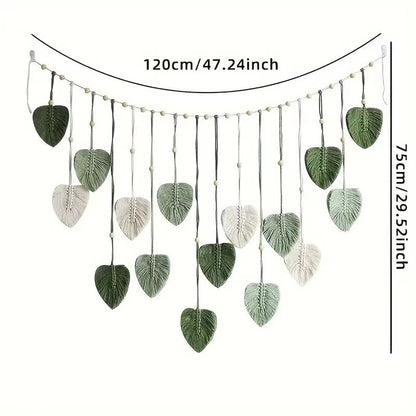 Bohemian Leaf  Feather Macrame Wall Decor  Chic Boho Wall Art Tapestry 5